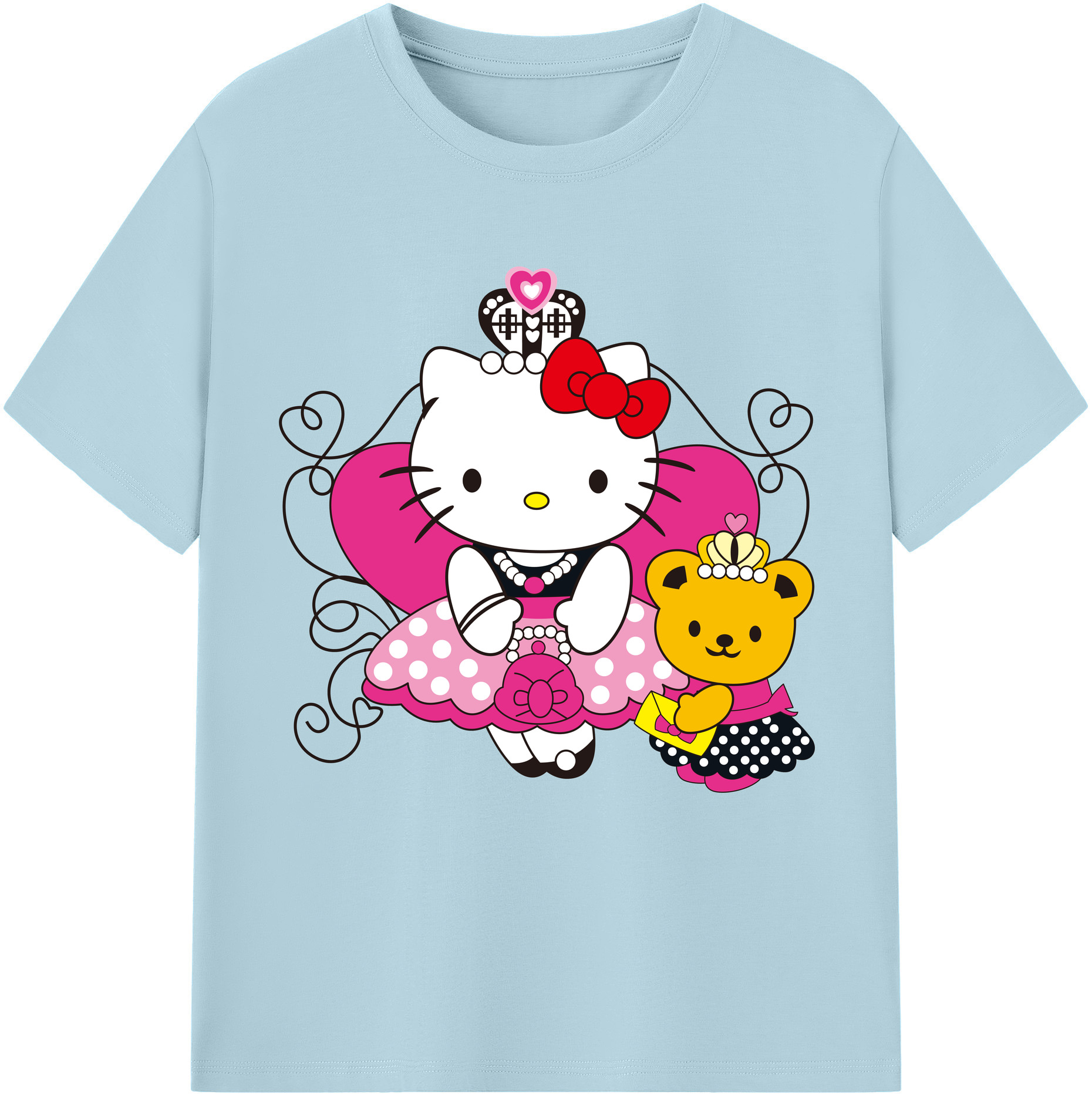 （画像用） Hello Kitty ハローキティ 綿100％半袖Tシャツ（フロントプリント）